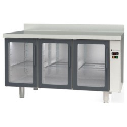 Mesa refrigerada GN 1/1 MRGPV-170 para unidad remota con 3 puertas de cristal