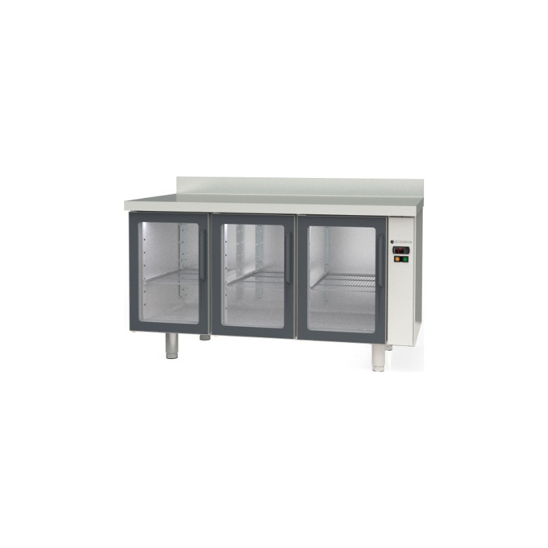 Mesa refrigerada GN 1/1 MRGPV-170 para unidad remota con 3 puertas de cristal