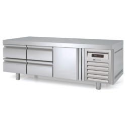 Mesa refrigerada bajo cocina GN 1/1 MFB-180-C con cajoneras dobles y una puerta