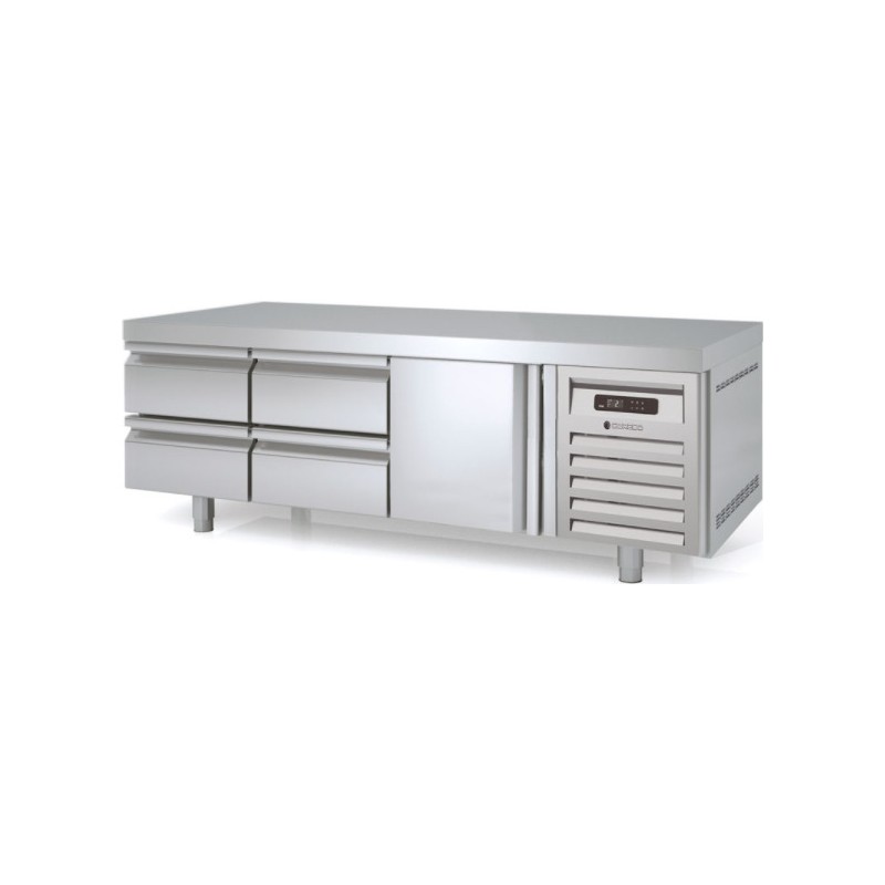 Mesa refrigerada bajo cocina GN 1/1 MFB-180-C con cajoneras dobles y una puerta
