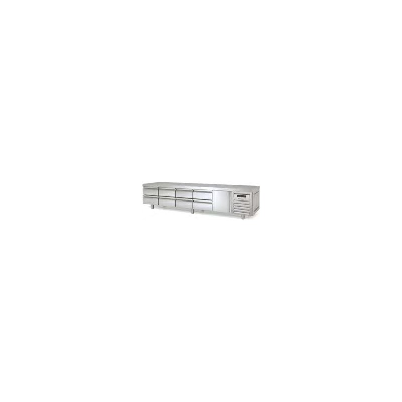 Mesa refrigerada bajo cocina GN 1/1 MFB-270-C con cajoneras dobles y una puerta