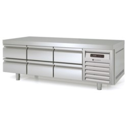 Mesa refrigerada bajo cocina GN 1/1 MFB-180-CC con cajoneras dobles