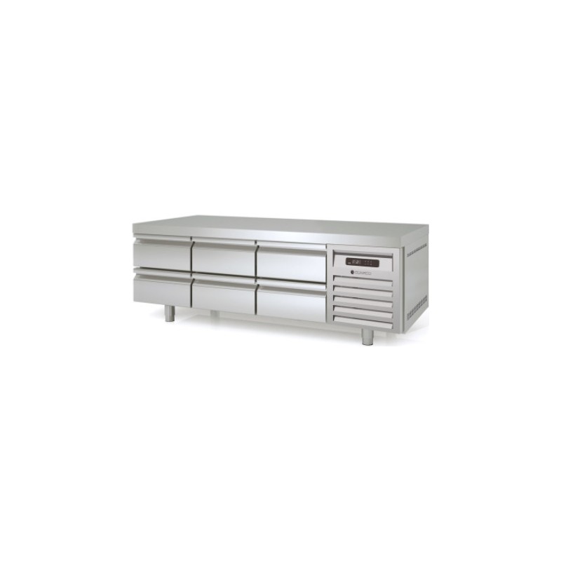 Mesa refrigerada bajo cocina GN 1/1 MFB-180-CC con cajoneras dobles