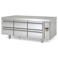 Mesa refrigerada bajo cocina GN 1/1 MFBP-150-CC para unidad remota con cajoneras dobles