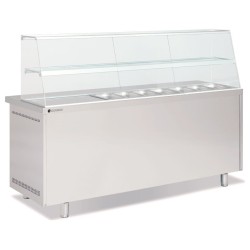 Mesa fría para kebab MFK70-180 con vitrina de cristal y 3 puertas
