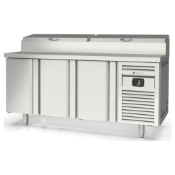 Mesa fría Salad Chef MFEI70-180 con expositor para 10 cubetas GN 1/4 y 3 puertas