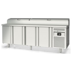 Mesa fría Salad Chef MFEI70-225 con expositor para 13 cubetas GN 1/4 y 4 puertas