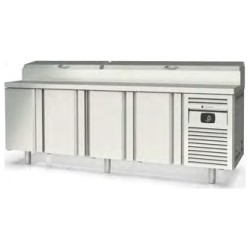 Mesa fría Salad Chef MFEI70-225-1/6 con expositor para 13 cubetas GN 1/6 y 4 puertas