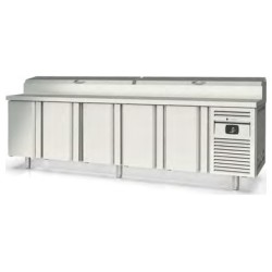 Mesa fría Salad Chef MFEI70-270-1/6 con expositor para 16 cubetas GN 1/6 y 5 puertas