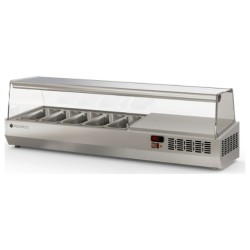 Expositor refrigerado de ingredientes EI-1/3-150 para 5 cubetas GN 1/3 con cúpula de cristal