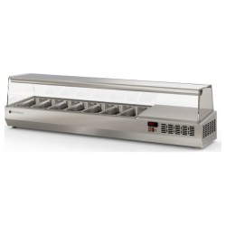 Expositor refrigerado de ingredientes EI-1/3-180 para 7 cubetas GN 1/3 con cúpula de cristal