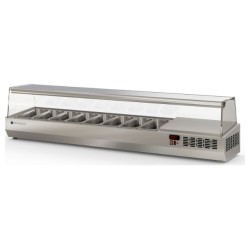 Expositor refrigerado de ingredientes EI-1/3-200 para 8 cubetas GN 1/3 con cúpula de cristal