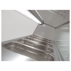 Expositor refrigerado de ingredientes EI-1/3-200 para 8 cubetas GN 1/3 con cúpula de cristal