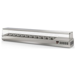 Expositor refrigerado de ingredientes EI-1/3-250 para 11 cubetas GN 1/3 con cúpula de cristal
