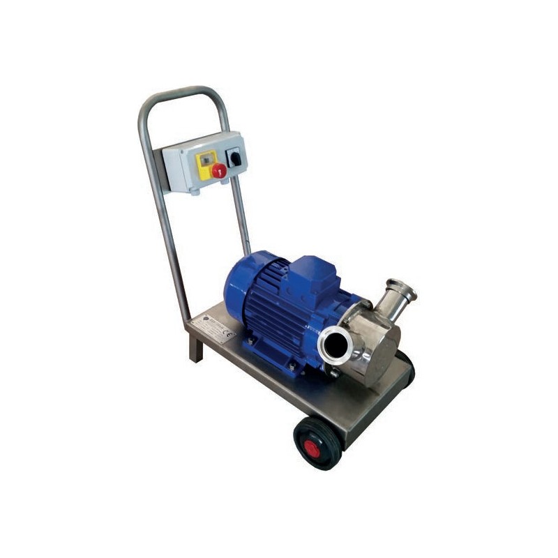 Bomba de trasiego de rodete flexible Euro 40 coaxial trifásica con inversor y carro - 9.300 l/h