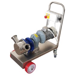 Bomba de trasiego de rodete flexible Euro 60 trifásica de doble velocidad con carro y reductor de engranajes - 15.000-24.000 l/h