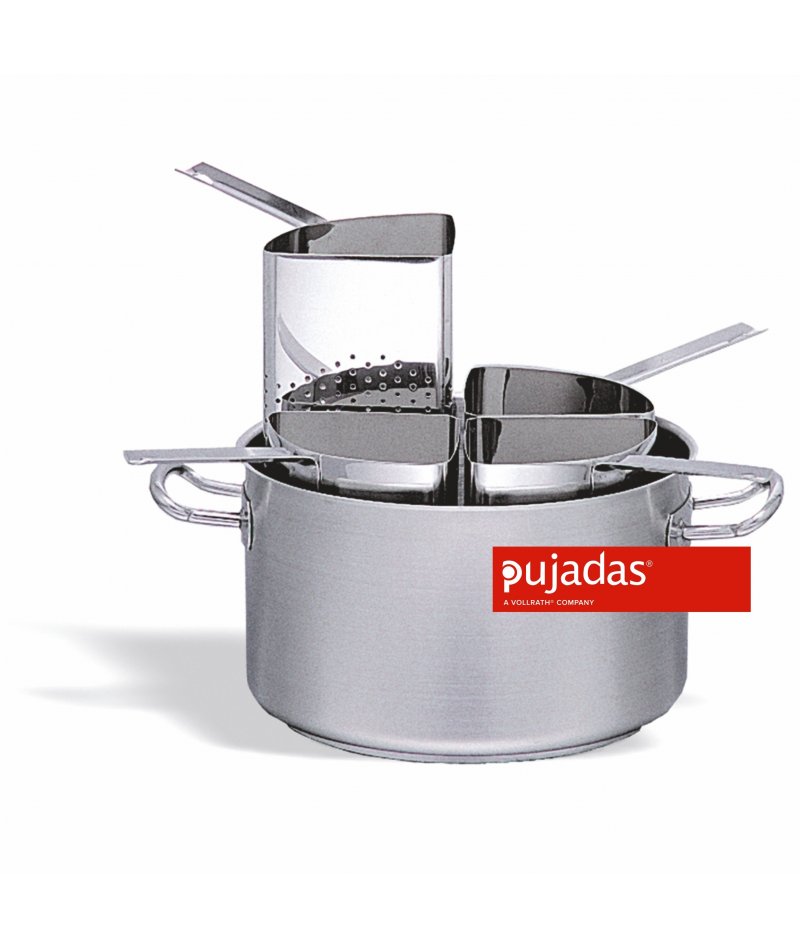Conjunto cacerola + 4 colapastas Inox-Pro - Diámetro: 35 cm - Altura: 21 cm - Capacidad: 20,2 lts
