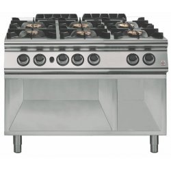 Cocina a gas 6 fuegos Fondo 900 Base abierta Emotion