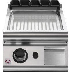 Plancha a gas ondulada cromada de sobremesa EM 70/40 FTRGS-CR-T