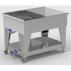 Mesa de desuerado o escurrido y distribución de cuajada de queso de 180x80cm