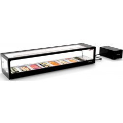 Vitrina refrigerada para sushi Logic Sushi VTLG8SGR negra con puertas correderas y grupo frigorífico remoto