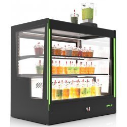 Vitrina refrigerada profesional Sayl CPAK-RAC para vinos, pastelería y bebidas con puertas correderas y estantes LED