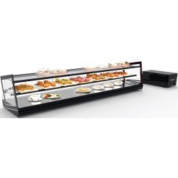 Vitrina refrigerada Kube VCKB8GRP de gran capacidad con 3 niveles, grupo remoto y LED en cristal templado