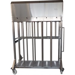 Prensa vertical para queso de acero inoxidable con 10 pistones neumáticos  Scovali SCPV-10EV