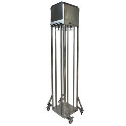 Prensa vertical para queso de acero inoxidable con 4 pistones neumáticos  Scovali SCPV-4EV