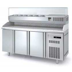 Mesa fría para pizzas de 3 puertas 40x60.