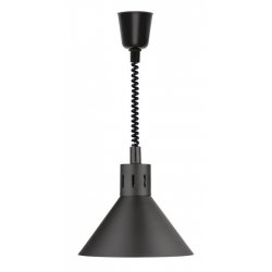 Lámpara de calor STYLE cromada de acero en tono negro mate extensible hasta 190 centímetros