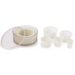 Caja de 9 cortapastas redondos rizados de poliglas