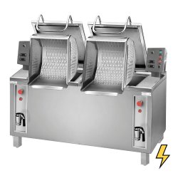 Cocedor de pasta elevable eléctrico para pasta, arroz y legumbres de 250+250 litros CPER2-250 2 cubas